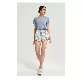 Women s Floral Sports Loose Casual Shorts S чёрный