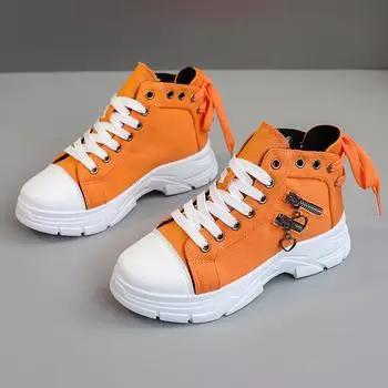 Women s High Top Canvas Sneakers Laced up Zipper Sports Shoes Platform Trainers Chunky Denim 43 44 New Fashionable 35