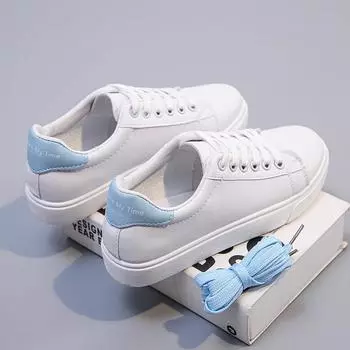 Женские корейские туфли Little White Shoes 2024 Весна и лето Новые повседневные удобные студенческие кроссовки на плоской подошве для женщин 33 синий