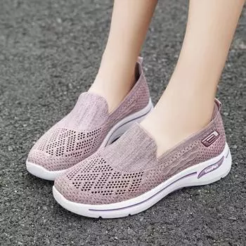 Women s Lightweight Sneakers Spring and Autumn Mesh Breathable Casual Walking Shoes Non-slip Fitness Trainers 36 светло-фиолетовый