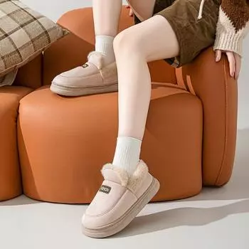 Women s non-slip fur slippers 36-37 хаки