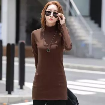 Женская утепленная футболка с длинными рукавами Slim Thin 5XL чёрный