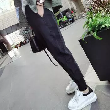 Women s Pants Spring Autumn Sports Thin Casual Trousers Student Feet Harem Pant XXL