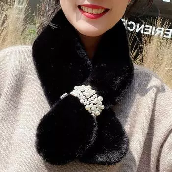 Women s Plush Scarf Sweet And Soft And Winter Solid Color Warm Scarf
