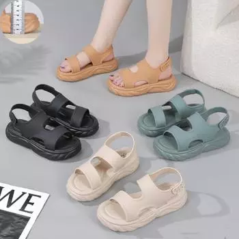 Women s PVC Platform Sandals Summer Trendy Thick Sole Soft Bottom Outdoor Slides Slippers Wholesale for Women & Ladies 36-40