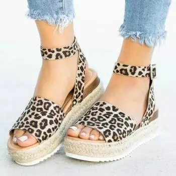Women s Sandals Summer Large Size Hemp Rope Sole Platform Sandals for Womens Buckle Clogs Wedge Muffins Suit Female Women Shoes 35 серый