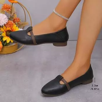 Women s Shoes 2024 High Quality Slip on Women s Flats Spring Pointed Toe Mixed Colors Shallow Mouth Low Heels Casual Flat Shoes 35 покинуть белый