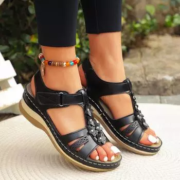 Women s shoes 2025 summer foreign trade new women s sandals small slope heel large size sandals Europe and America 36 белый