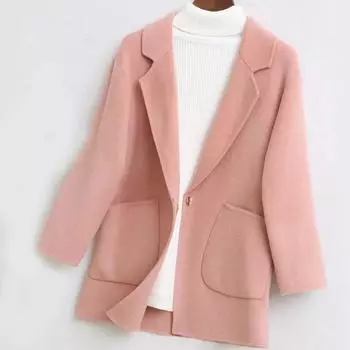 Women s Short New Loose Cocoon-shaped Woolen Jacket with Small Size, Large Size, Slim S