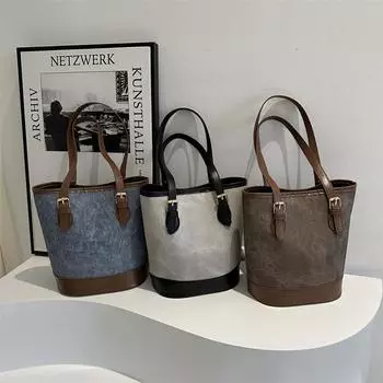 Women s Shoulder Bag for Women Large Capacity for New Work Commuting Fashionable Casual New Winter Retro Bucket Bag