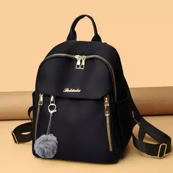 Women s Simple Black Large Capacity Lightweight Backpacks Women Travel Bag Solid Student Schoolbag Oxford Backpack Unisex Bags One Size чёрный