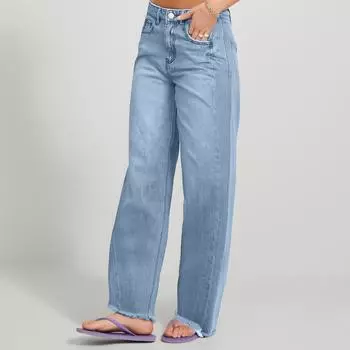 Women s Solid Color Jeans Loose Casual Straight Leg Wide Leg Pants XXL