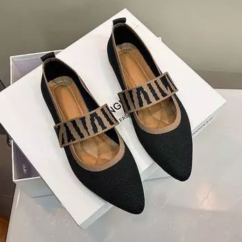 Women s Summer Loafers Luxury Casual For Women Trends 2024 Comfortable Flats Black Barefoot Outdoor Fashion Pointed Toe Shoes 36 чёрный