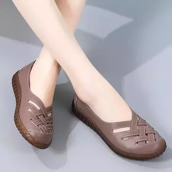 Women s Summer Loafers Luxury Vulcanized Artificial Leather Casual For Women 2024 Comfortable Outdoor Fashion Shoes Footwear 35 бежевый