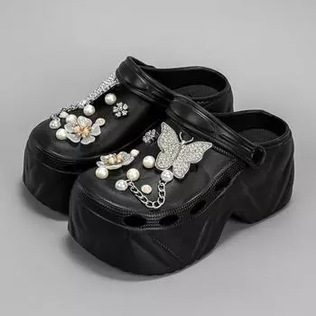 Women s Wedge Heel Sandals Summer Slippers Closed Toe Short Platform Shoes Thick Bottom Anti Slip Ladies Slippers 9CM 34-35 светло-желтого