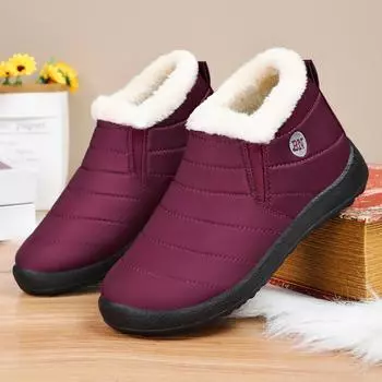 Women s Winter Casual Short Boots Female Warm Thick Plus Velvet Snow Boots Outdoor Waterproof Hiking Non-slip Shoes For Women 36 чёрный