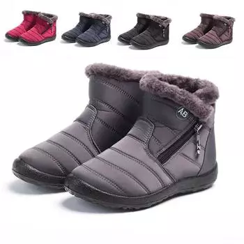 Women s winter plush warm snow boots slip resistant comfortable, lightweight suitable for high top hiking shoes in cold weather 36 синий