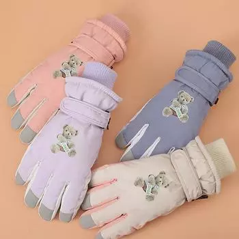 Women s Winter Warm Thicken Skiing Work Gloves Reinforced Windproof Waterproof Outdoor Cycling Gloves белый