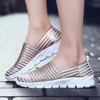 Women Shoes 2024 Comfortable Breathable Mesh Vulcanized Shoes Woman Lightweight Lazy Shoes Casual Sneakera75t 36 золотистый