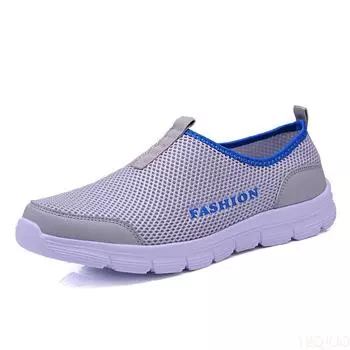 Women Shoes Breathable Mesh Sandals Shoes Lightweight Quick-drying Comfortable Women Slip-On Mules Flats 35 светло-серый