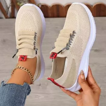 Women Shoes Fashion Sneakers Running Shoes New Stretch Fabric Light and Breathable Casual Shoes Ladies Travel Loafers Sports 36 чёрный