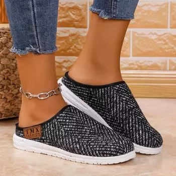 Women Slippers Spring and Autumn Shallow Sandals Comfortable Lightweight Casual Slides Women Hot Fashion Breathable Slippers 36 чёрный