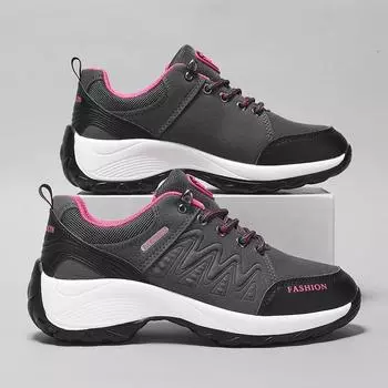 Women Sneakers Lightweight Vulcanized Outdoor Thick Sole Anti Slip Casual Tennis Sports Mountaineering Shoes Zapatos Casuales 36 серый