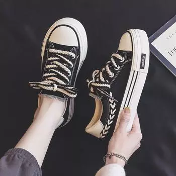 Women Thick Sole Footwear Platform Canvas Shoes Height Increasing Chunky Sneakers For youth girls Outdoor trainers Female Ladies 35-36
