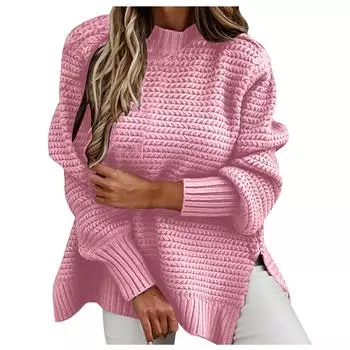Womens Long Sleeve Cold Shoulder Sweaters Neck Backless Loose Sweater Top XXL