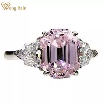 Wong Rain, 100% стерлинговое серебро 925 пробы, огранка AAAAA, цирконы, драгоценный камень, романтическое свадебное обручальное кольцо для женщин, ювелирные изделия