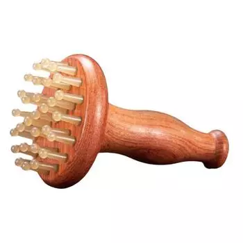 Wood Grain Gua Sha Massage Tool 29 Teeth Anti-Static Horn Massage Comb Comfortable Deep Tissue Massage Meridian Massager