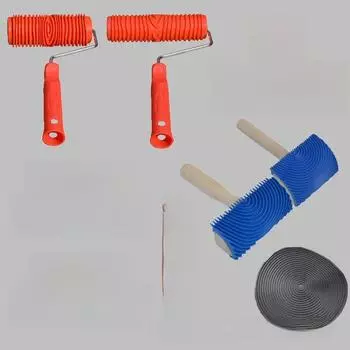 Wood Grain Pattern Roller Brush - Rubber Imitation Drawing Tool