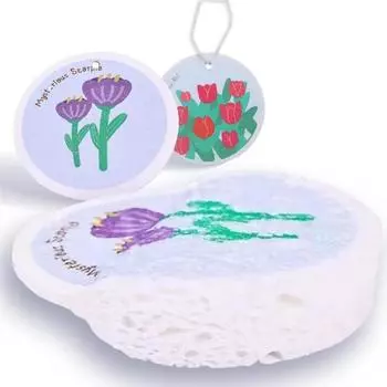 Wood Pulp Sponge Dishwashing Brush Flower Pattern Compressed Wood Pulp Cotton Powerful Water Absorbent Cleaning Tool