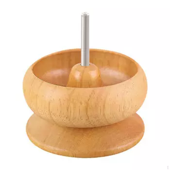 Wooden Bead Spinner for Jewelry Making, Rotating with Beading Pin, Bowl Bracelet