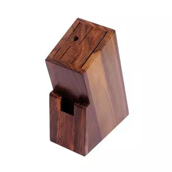 Wooden Knife Stand for Kitchen with 6 Universal Knife Slot, 1 Scissor Slot - Knife Holder for Kitchen | Wooden Knife Holder / Stand Without Knife коричневый