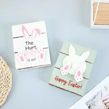 Wooden Rabbit Ornament Freestanding Easter Bunny Table Sign Bunny Butt Block Desktop Centerpiece белый