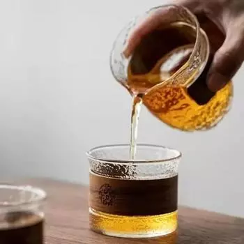 Wooden Ring Separated Vertically Patterned Tea Cup Glass Tea Cup Transparent Glass Insulated Wood Chip Coffee Cup 100-200ML