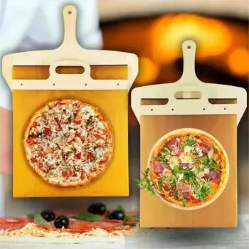 Деревянная скользящая лопатка для пиццы с ручкой, лопатка для пиццы, идеально переносящая лопатки для пиццы, принадлежности для выпечки, кухонный инструмент