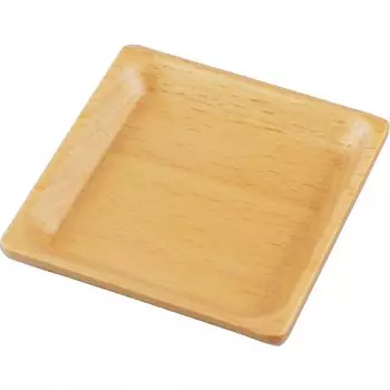 Wooden Tableware Plate Small Plate Mame Plate Square 6cm Beech Natural Wood Approx. V-061