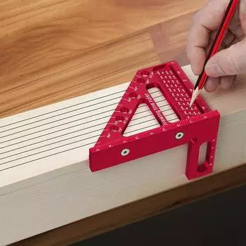 Woodworking Square Protractor Multi-Angle Measuring Ruler Aluminum Alloy Miter Triangle Ruler for Carpenter Angler Scriber Tools