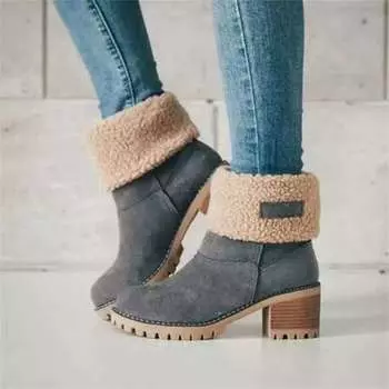 Wool boots hot autumn and winter cashmere short boots women s boots large size snow boots 35 зелёный
