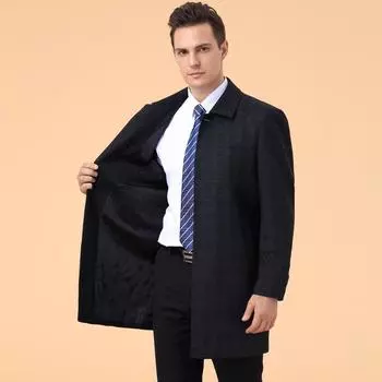 Wool mid-length coat men s Korean style woolen jacket autumn and winter new cashmere coat 165