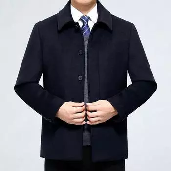 Woolen coat, down lining, thickened winter coat, middle-aged and elderly coat, new business men s wear 165