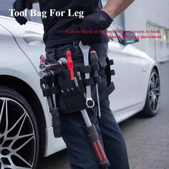 Work Belt Tool Bag Belt for Leg Tool Organizer Pouch Tactical Waist Bag Waist Tools Holder for Maintenance Worker Carpenter чёрный