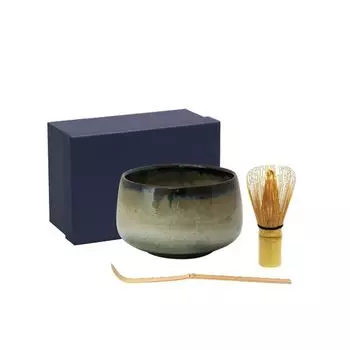 World Create Aika Hasami Ware Matcha 3 Piece Set Evening D20 14980 Size Approx. W13.5 H8.5