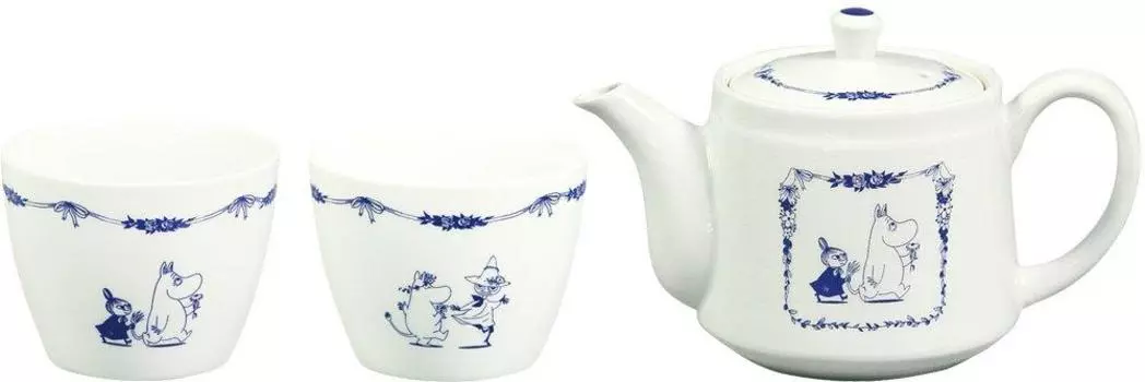 World Create Moomin Hasami Ware Moomin Little My Snufkin Набор из 3 штук Blue Country Series 14733 Горшок/чашка & &