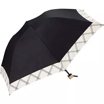 World Party Folding with Dome Check Black (Wpc.) Parasol, Black, 55cm, Women s, Pouch, Mini, 801-9994, чёрный