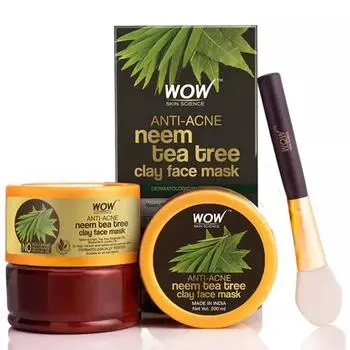 Wow Skin Science Маска для лица с экстрактом нима и чайного дерева против прыщей, 200 мл