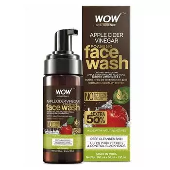 Wow Skin Science Пенка для умывания для лица с яблочным уксусом, 150 мл