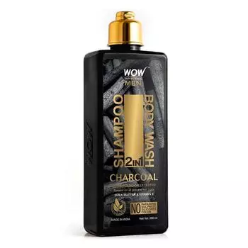 Wow Skin Science Угольный шампунь 2-в-1 + гель для душа, 250 мл